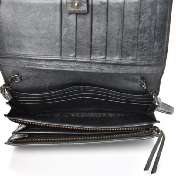 Balenciaga Agneau Classic Hardware Continental Wallet on Strap Anthracite - Picture 8 of 16